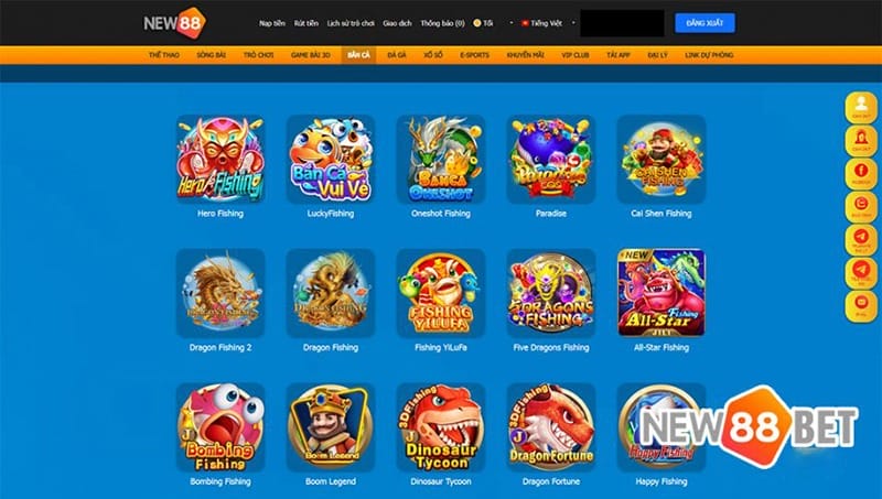 Sảnh game bắn cá online New88